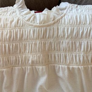 Ann Taylor Cream Textured Blouse